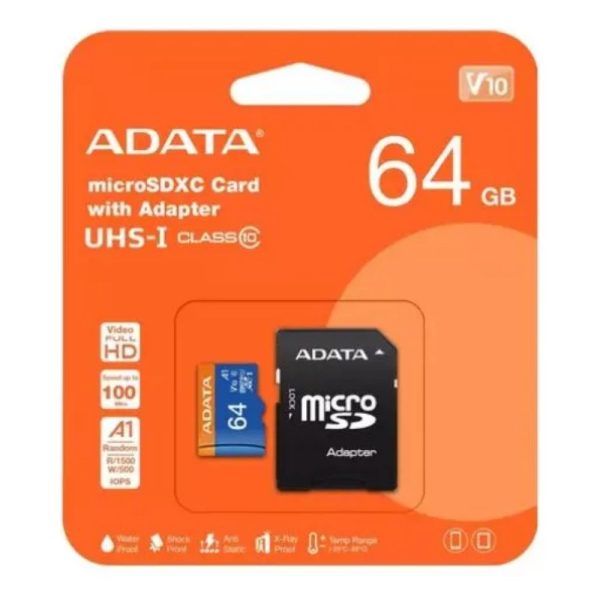 (AUSDX64GUICL10A1-RA1) - ADATA - Adata 64Gb, Microsdhc,